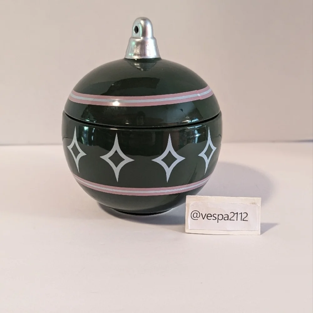 Target Bullseye Playground Ornament Green Christmas Canister Candy Cookie Jar